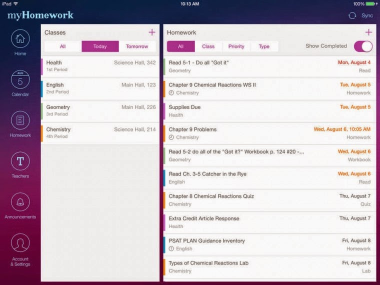 Myhomework app windows picture