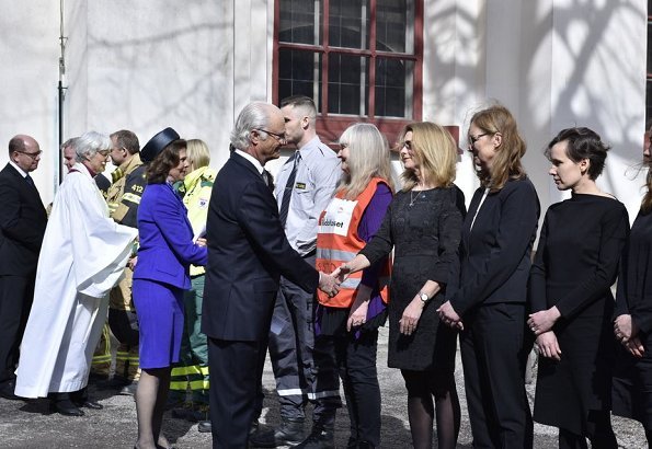 King Carl Gustaf and Queen Silvia of Sweden attended memorial ceremony for victims of 2017 Stockholm terrorist attack, held at Adolf Fredrik Church