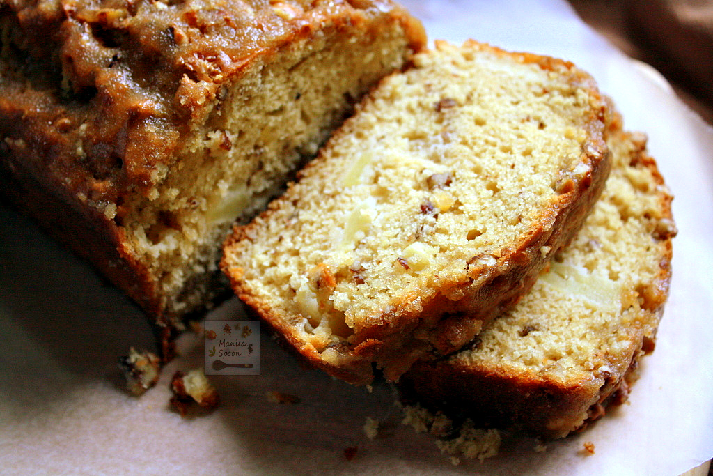 Apple Praline Bread - No Oil or Butter is used in the batter yet this bread is so moist and delicious!!! The crunchy praline topping brings this over the top! You must make this!