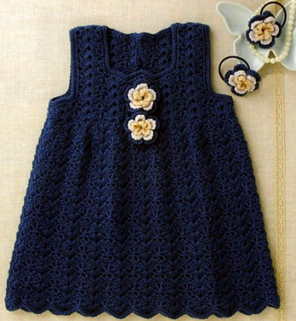 Beautiful Jumper Dress for Girls - Crochet Diagram