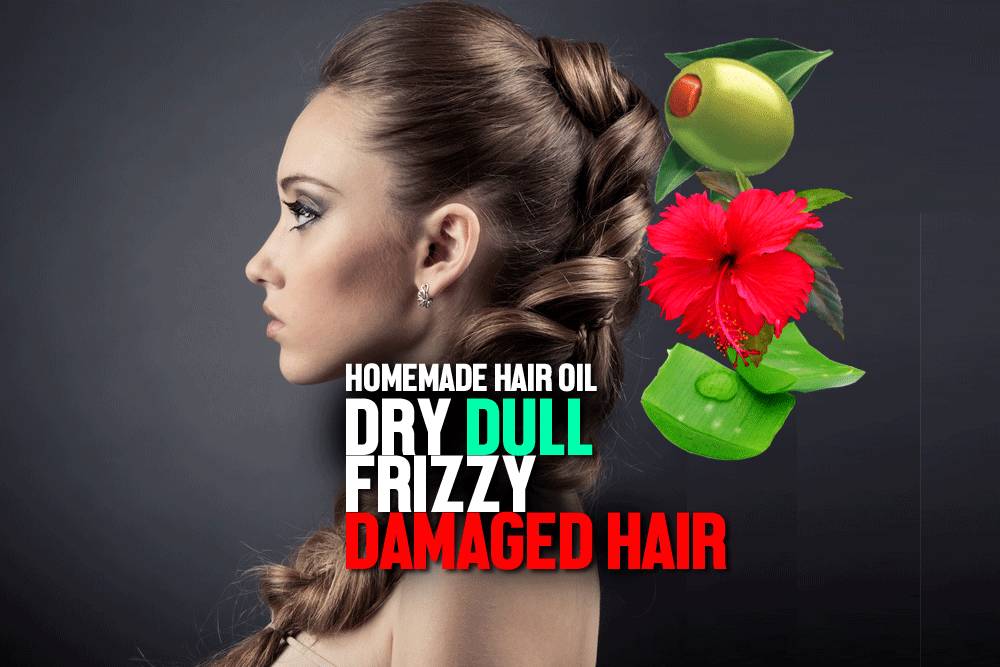 Homemade hair oil for Dry, Dull, Frizzy, Damaged hair Natural Home Remedies. Simple and Effective