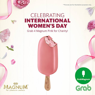 Grab Malaysia Magnum Pink Ice Creams International Women's Day Discount Promo