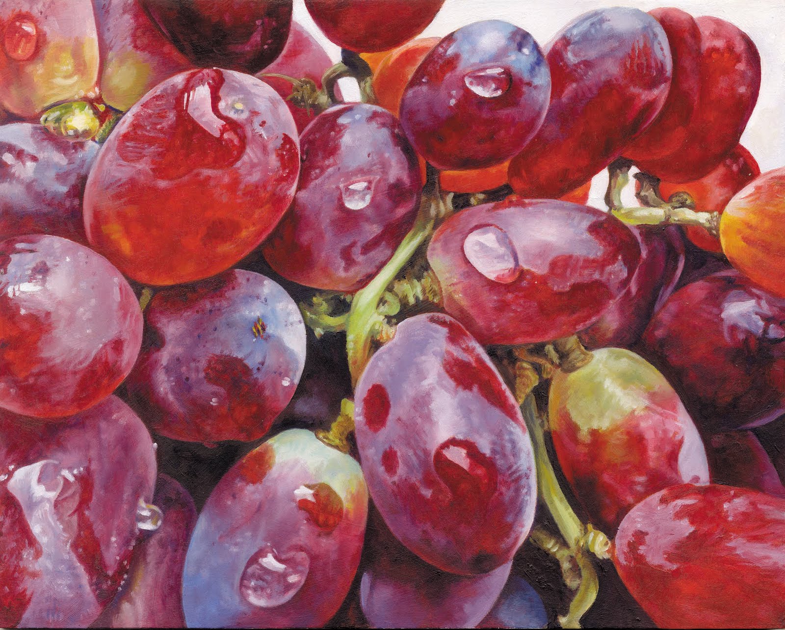 Julie Douglas, Notes from The Atelier Big Grapes, Oils 8in x 10in on