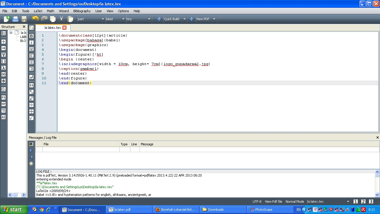 menyisipkan gambar pada latex