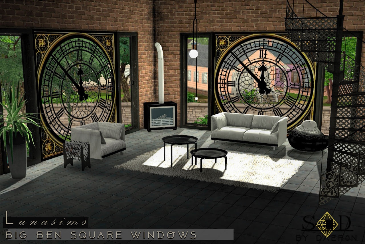 Sims 4 CC's The Best 3t4 Conversion of Lunasims Big Ben Windows by