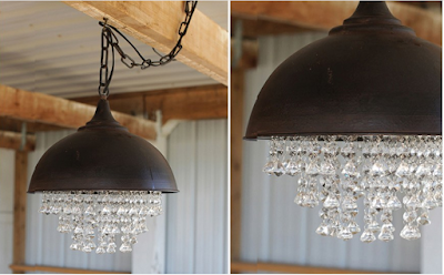 round metal chandelier with crystals