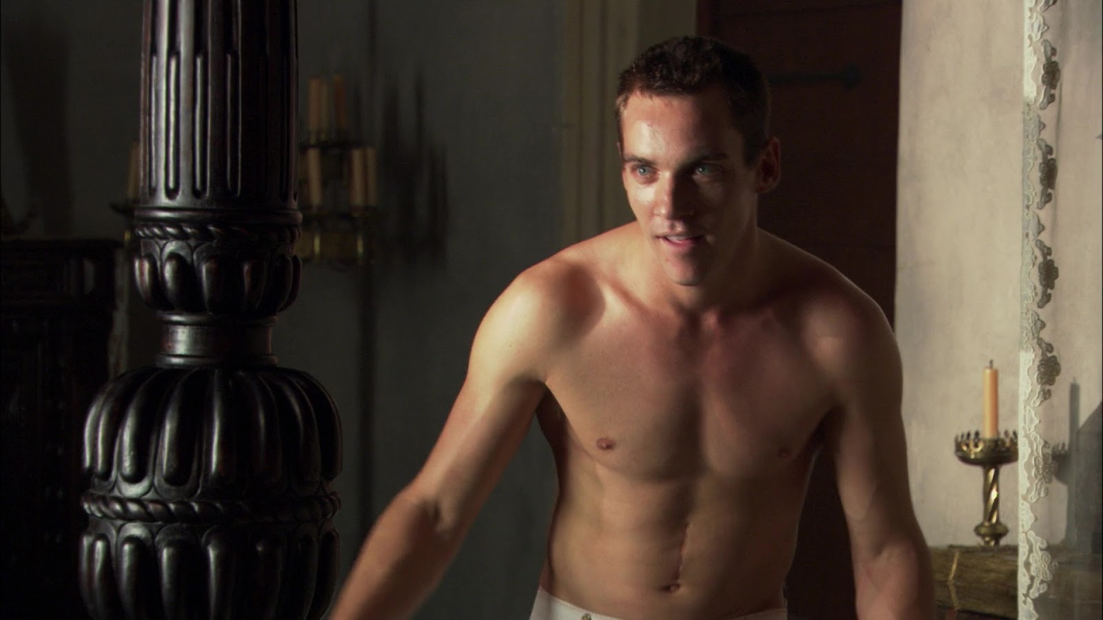 Jonathan Rhys Meyers shirtless in The Tudors 1-01 "In Cold Blood"...