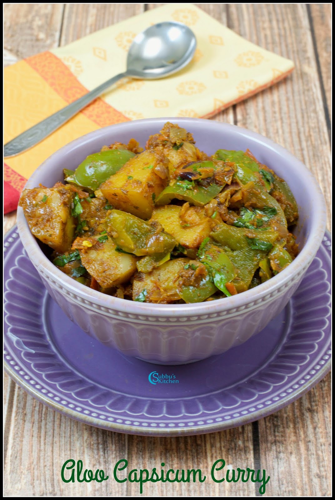 Aloo Capsicum Masala Curry Recipe Subbus Kitchen