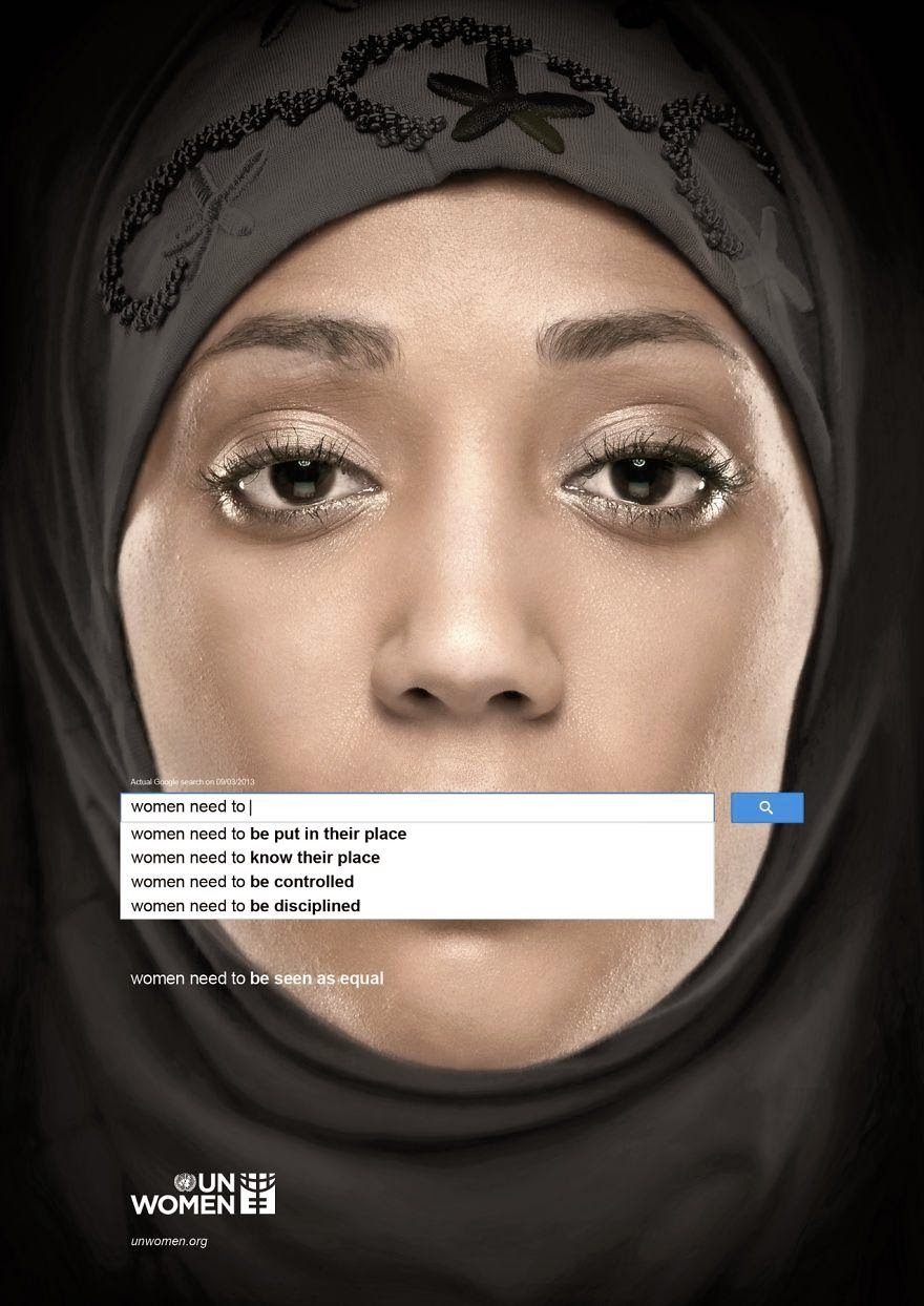 40 Of The Most Powerful Social Issue Ads That’ll Make You Stop And Think - UN Women: Auto-Complete Shows Perceptions Of Women