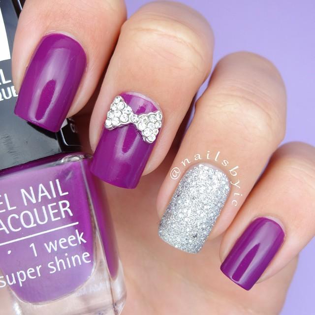 Gorgeous Purple Silver Nail Ideas!