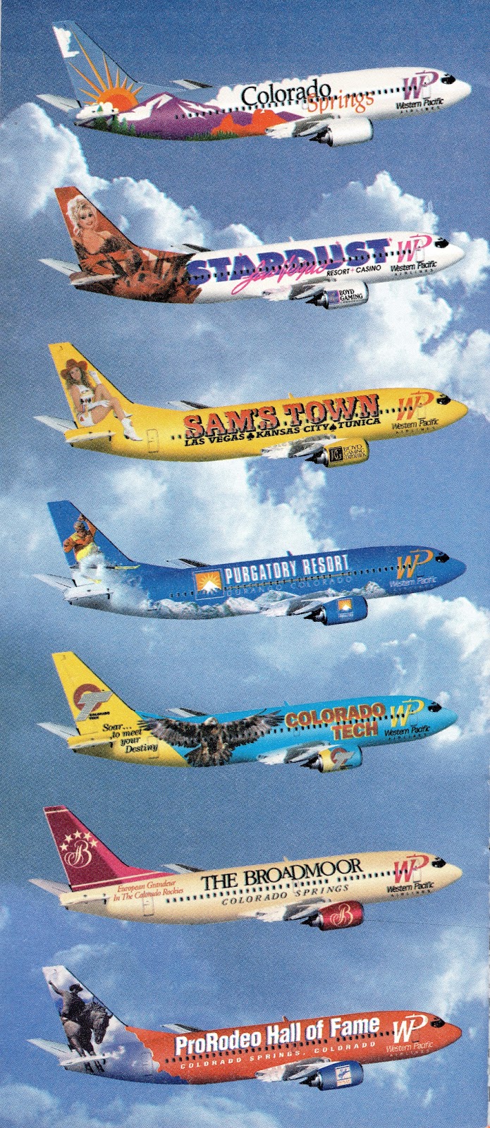 Buy 4 Western Pacific Airlines system timetable 6//29//97 save 50/% 5112