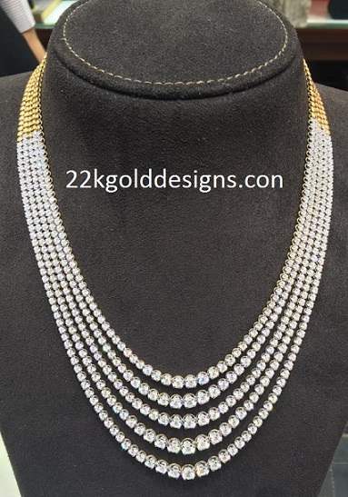 اطقم المعلم كرسكنديور الماس Malabar-multi-layered-diamond-long-necklace