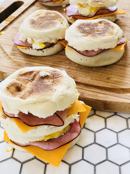 Cait's Cozy Corner : Egg, Ham and Cheese Breakfast Sandwiches