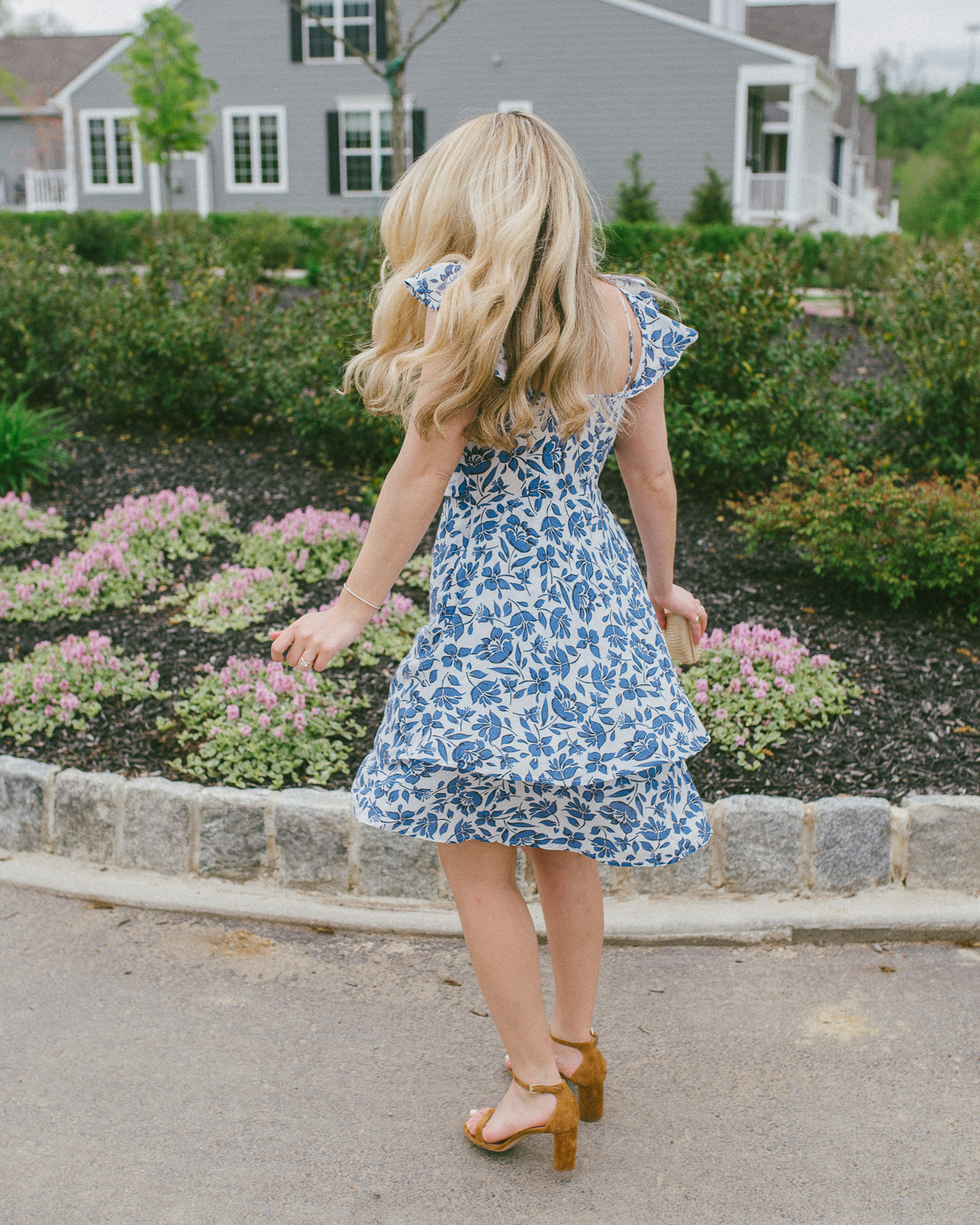 Summer Wind Blue and White Wedding Guest Dress