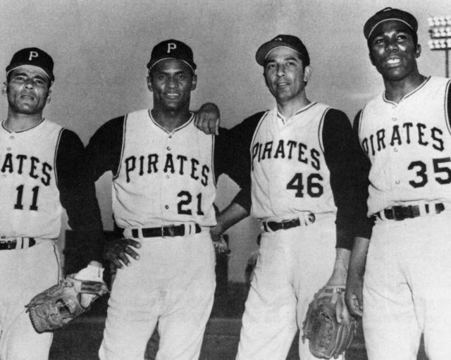 Orlando Pena (with Jose Pagan, Roberto Clemente, & Manny Sanguillen) 1970