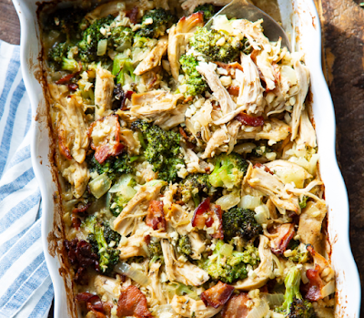 Paleo Chicken Broccoli “Rice” Casserole #vegetarian