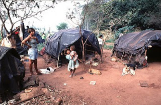 Guarani makeshift camp in Brazil