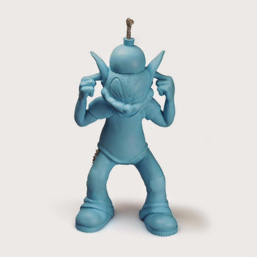 “Bangin’ Blue” Bomb Cat Resin Figure by Anthony Ausgang