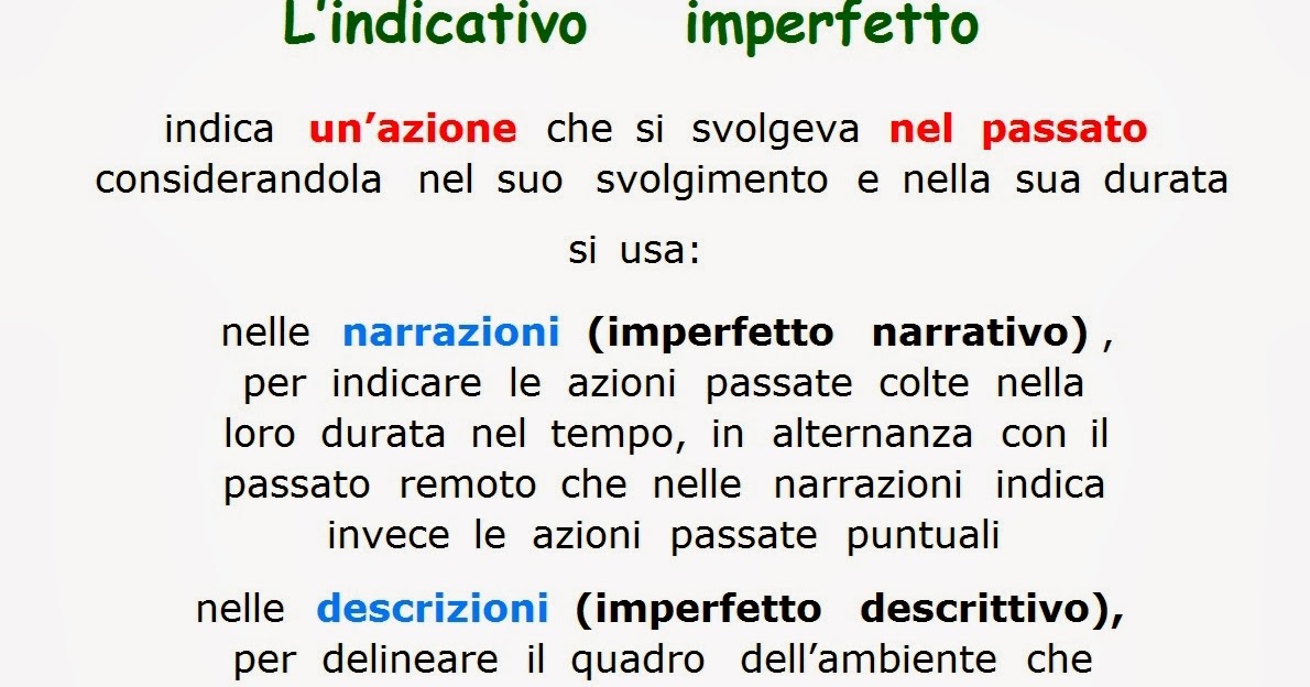 Paradiso delle mappe Il verbo indicativo imperfetto, passato prossimo jpg (1190x624)