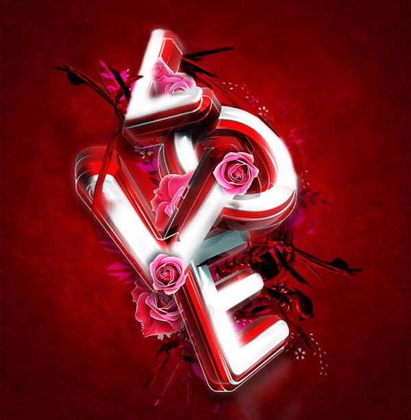 Tutorial Photoshop 3D Valentine Day Exclusive Tipografi.