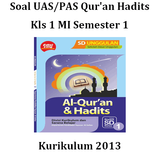 Soal UAS/PAS Qur'an Hadits Kls 1 MI Semester 1 Blog Pendidikan