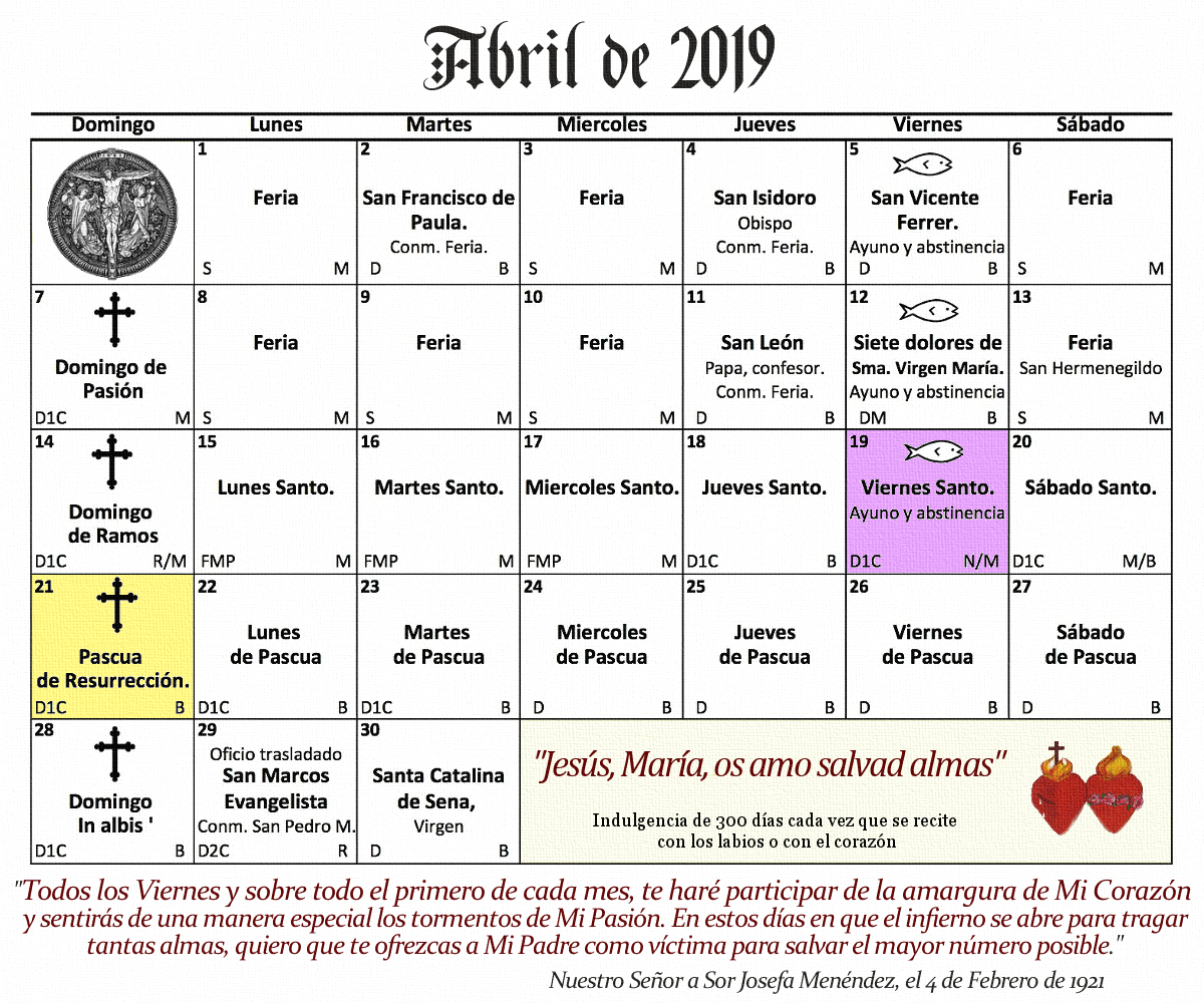 Como Ovejas Sin Pastor Calendario CatÓlico Abril De 2019