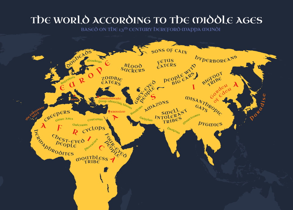 13th Century Map Of The World The World According To The Middle Ages - Vivid Maps