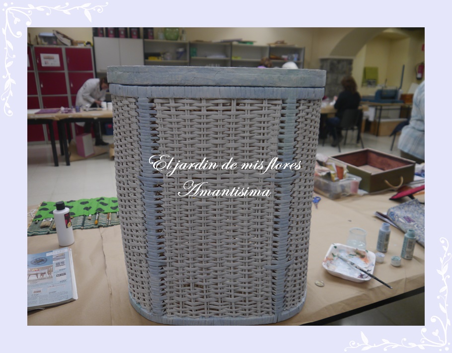 El jardin de mis flores AMANTISIMA: Cesto mimbre de ropa para lavar