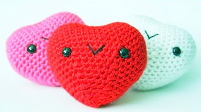 Amigurumi Crochet Hearts Kawaii Style