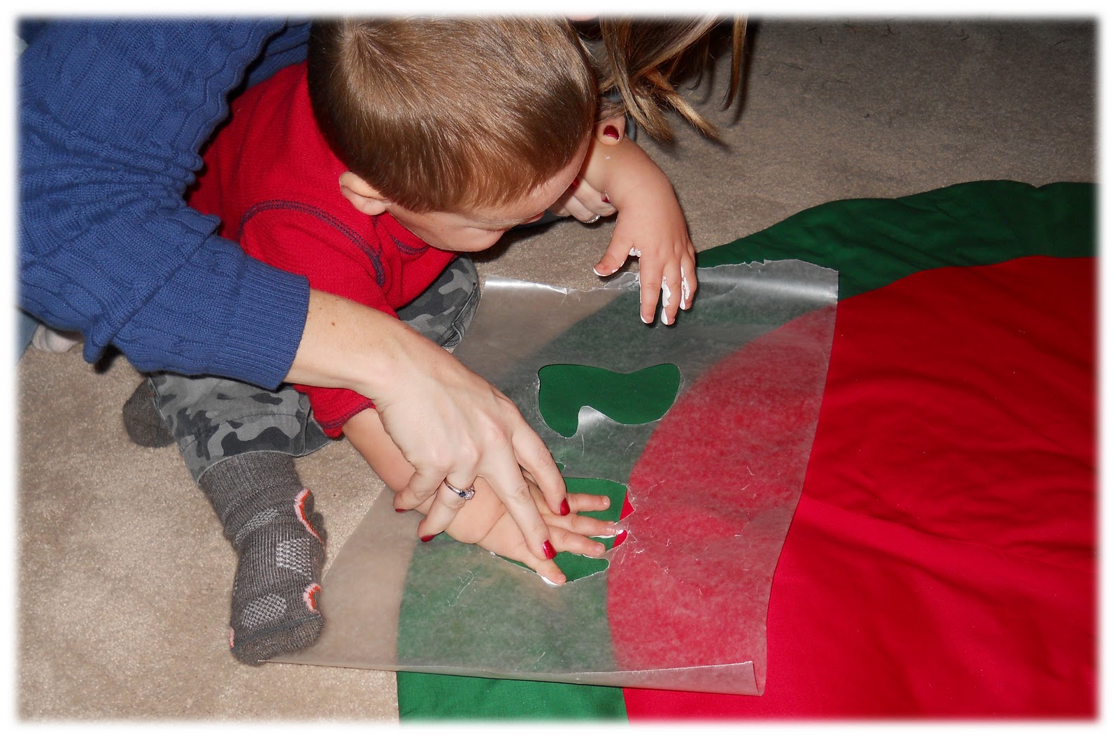 In Heels Handprint Christmas Tree Skirt