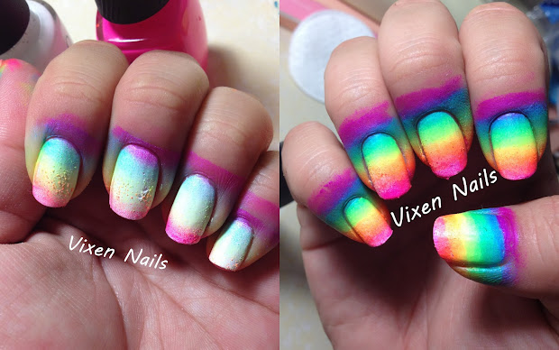 vixen nails rainbow ombre tutorial