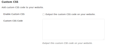 custom CSS option in WooDojo