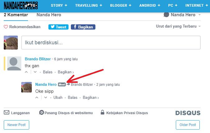 Tutorial Mengmengganti Teks Lencana Moderator (Moderator Badge Text) Komentar Disqus Bagi Blogger dengan pengguna kolom komentar Disqus pada blognya Tutorial Mengmengganti Teks Lencana Moderator (Moderator Badge Text) Komentar Disqus