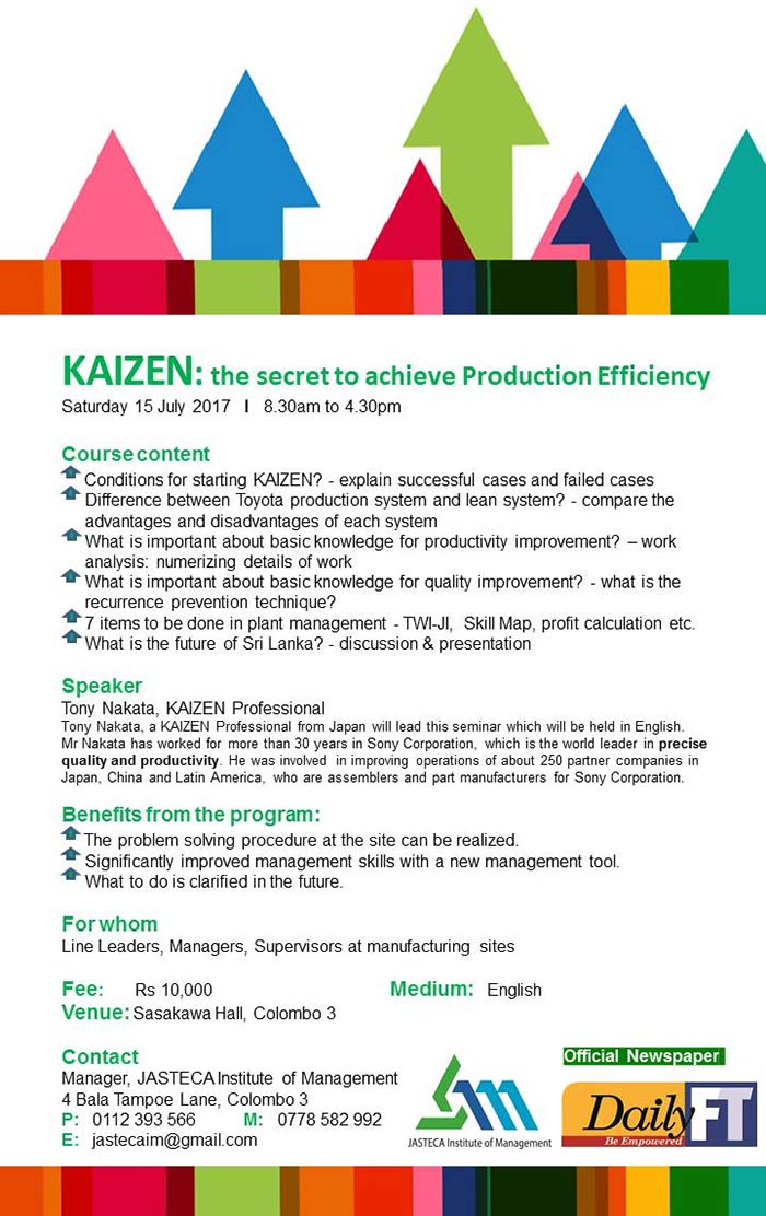 Jasteca | KAIZEN: The secret to achieve production efficiency, 15 July 2017.