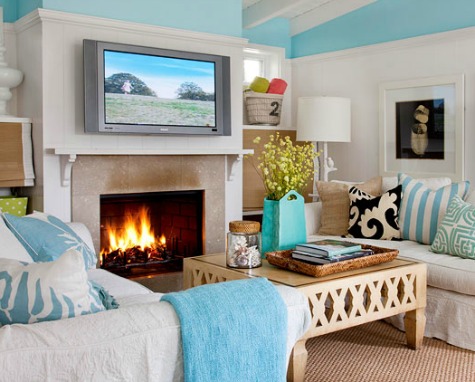 Ocean Blue Cottage Living Room