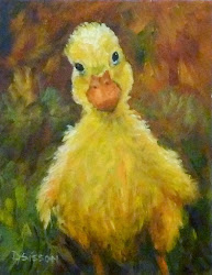 painting spring duckling paintings animal easter oil farm watercolor animals canvas yellow painted acrylic debra sisson pet paint simple portrait