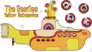 Beatles Yellow Submarine: Free Party Printables. Beatles Yellow Submarine Free Printable Image.