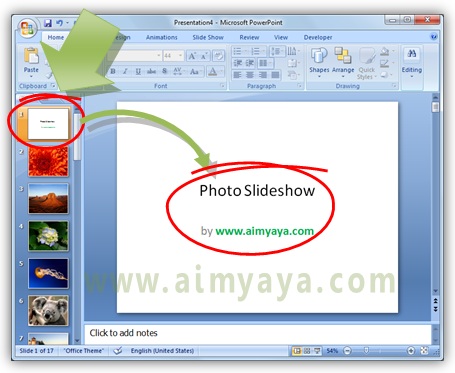  Gambar:  Cara mengedit presentasi photo slideshow di microsoft powerpoint 