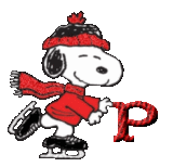 Abecedario Animado de Snoopy Patinando sobre Hielo. Snoopy Skating Abc.
