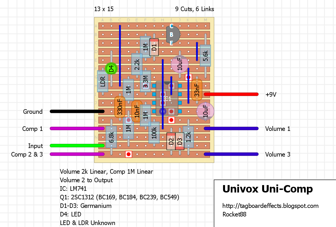 Guitar FX Layouts: Univox Uni-Comp