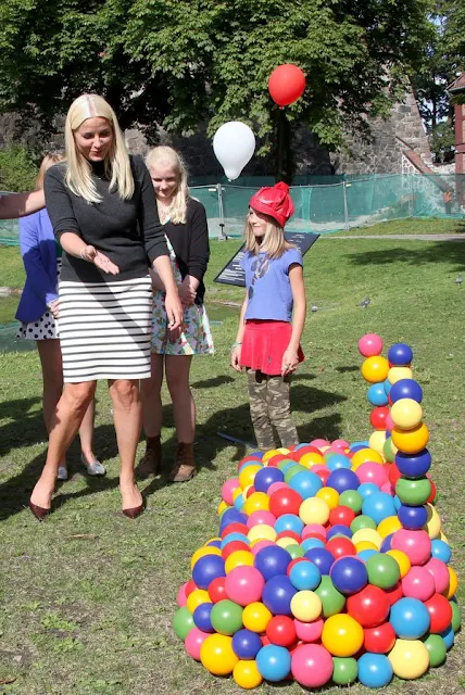 Crown Princess Mette- Marit  attended the opening of the Sculpture Park at Akershus fortress in Oslo.