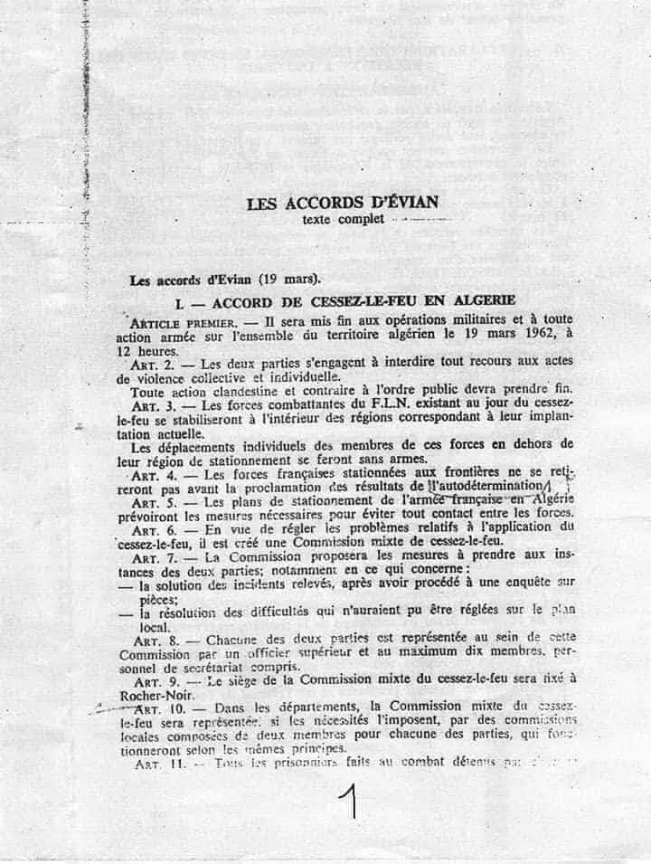 les accords d'evian World basics