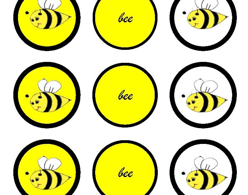 Free Printable Bee Cupcake Toppers