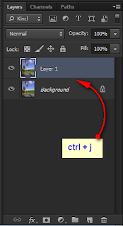 Copy Layer dengan CTRL + J
