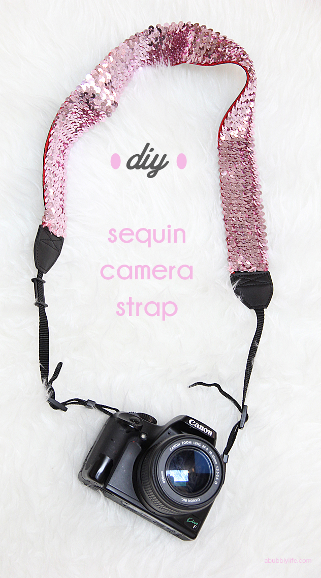 sequin camera strap diy