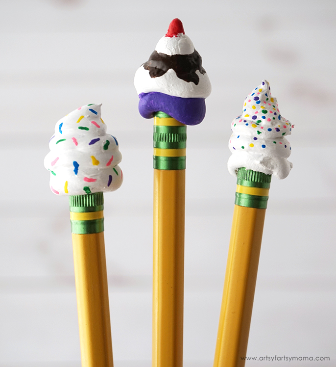 DIY Ice Cream Pencil Toppers