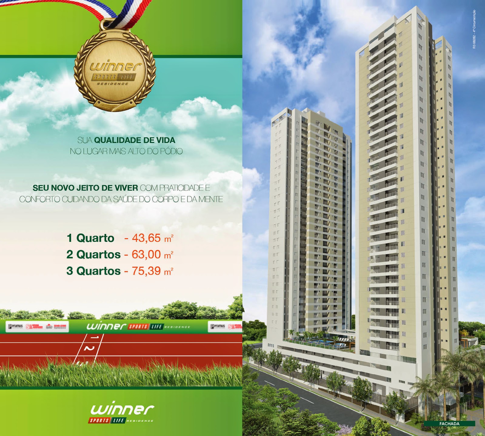 WINNER SPORTS LIFE RESIDENCE 3Q de 75m² no Jardim Goias em Goiânia Goias