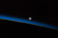 Moon and Earth's Atmosphere seen from International Space Station