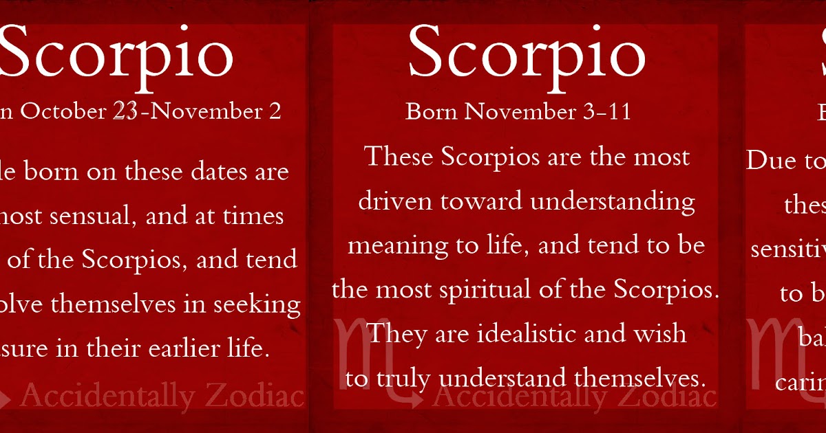 Scorpio Decans | Scorpio Quotes