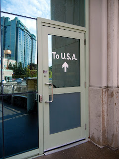 The door to the USA on the Rainbow Bridge on the Canadian side